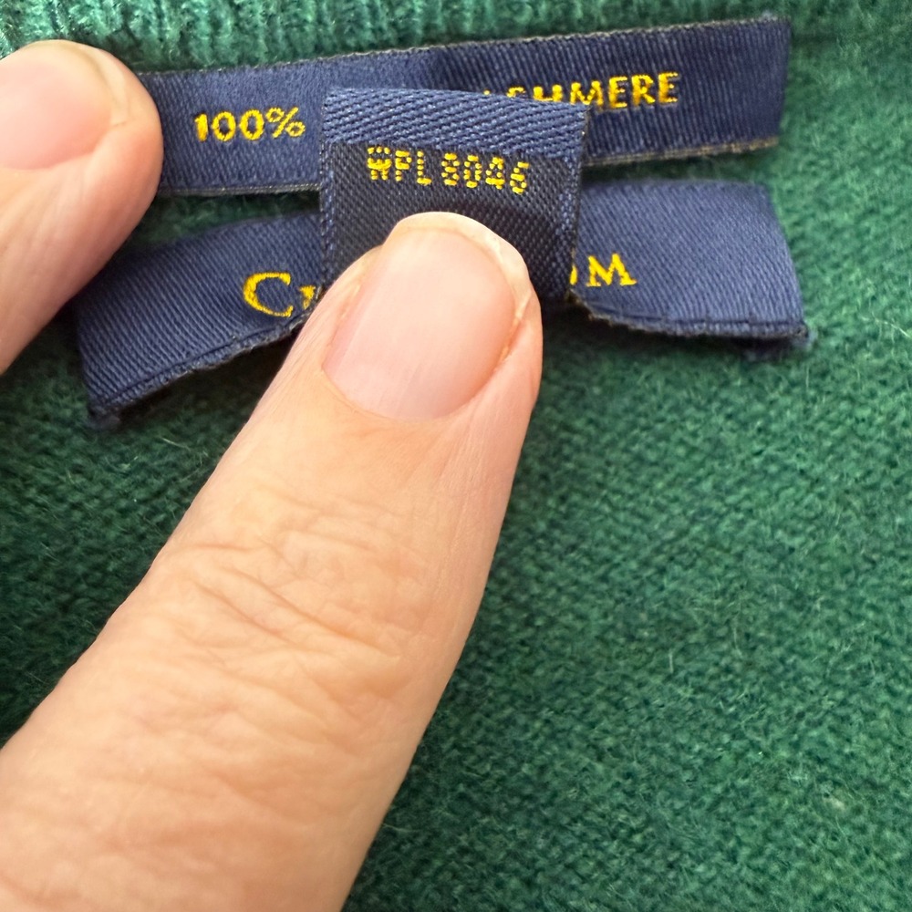 Club Room 100% Cashmere V Neck Sweater Men XL Green Quiet Luxury Academia Preppy - Picture 5 of 8